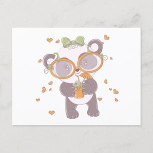 Toppen Cute Panda med Eyeball Drink Halloween Helg Vykort