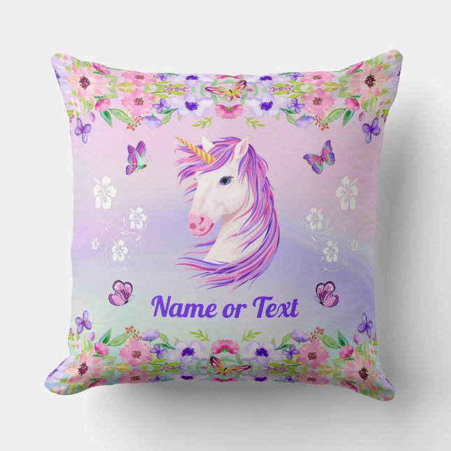 Toppen Cute Pastel, Personlig Unicorn Pillow Kudde (Framsida)
