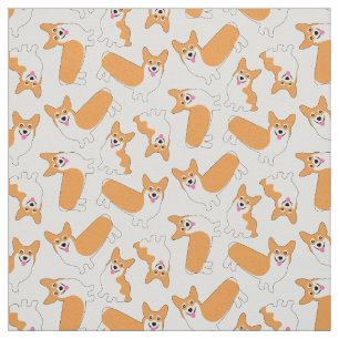 Toppen Cute Pembroke Welsh Corgi Mönster Tyg