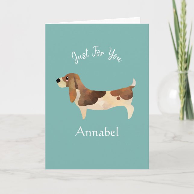 Toppen Cute Personlig Basset Hound Kort (Framsida)
