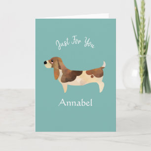 Toppen Cute Personlig Basset Hound Kort