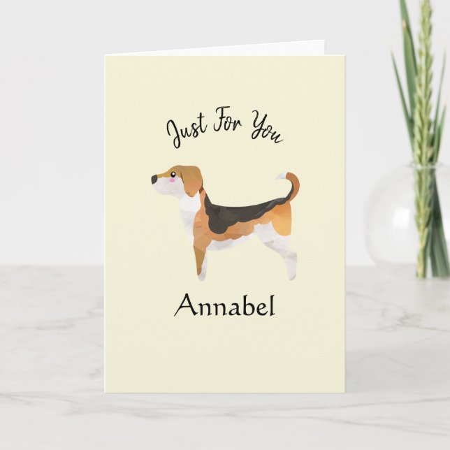 Toppen Cute Personlig Beagle Kort (Framsida)