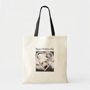 Toppen Cute Photo of a Puppy in a Ljus rosa Heart Tygkasse