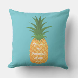 Toppen Cute Pineapple Graphic Kärlek Quote Teal Utomhuskudde