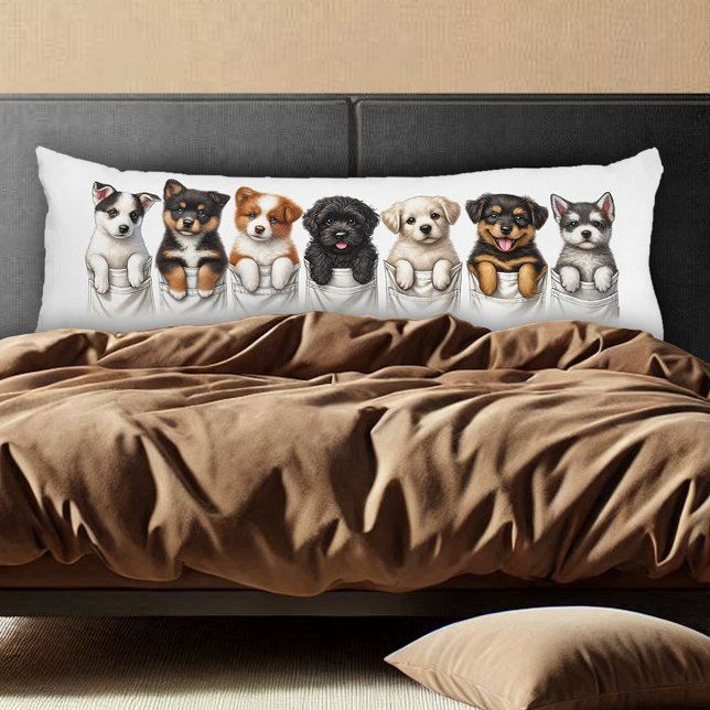 Toppen Cute Pockets Fullt of Puppies Kroppskudde (Pockets Full of Puppies Body Pillow Cover Photo)
