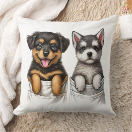Toppen Cute Pockets Fullt of Puppies Kudde