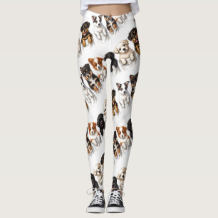 Toppen Cute Pockets Fullt of Puppies Leggings
