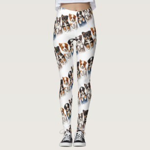 Toppen Cute Pockets Fullt of Puppies Leggings