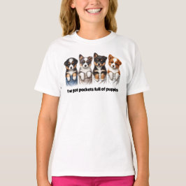 Toppen Cute Pockets Fullt of Puppies T Shirt