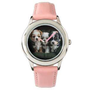 Toppen Cute Puppies på kuch 2 Armbandsur