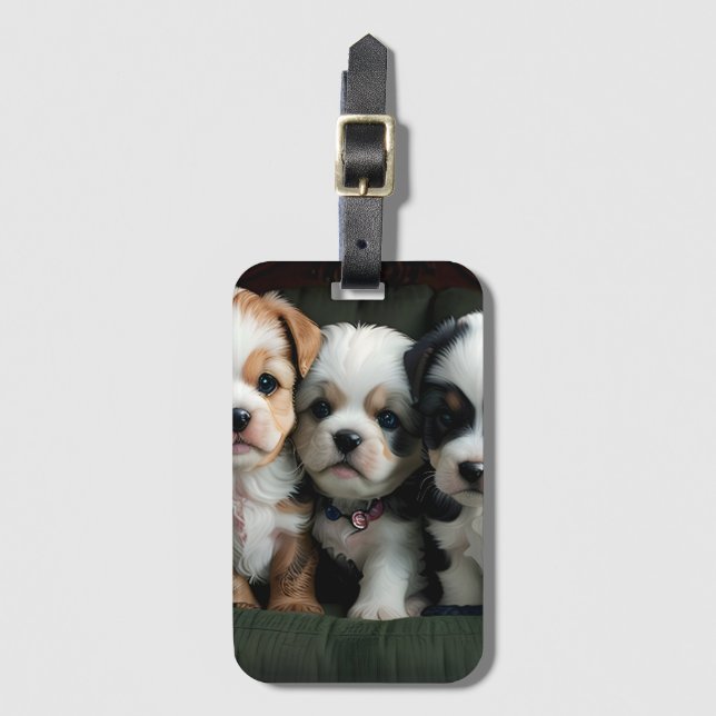 Toppen Cute Puppies på kuch 2 Bagagebricka (Framsida vertikal)