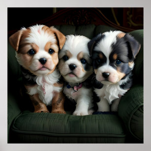 Toppen Cute Puppies på kuch 2 Poster