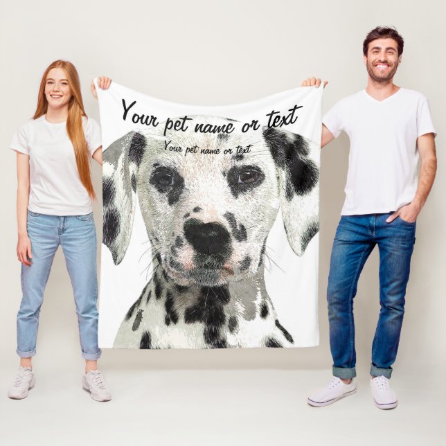 Toppen Cute, Puppy Dalmatien Hund Fleecefilt (På plats)