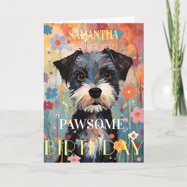 Toppen Cute Puppy Grattis på födelsedagen Kort (Framsida)