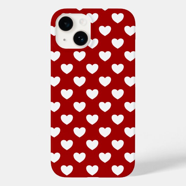 Toppen Cute Red and White Hearts Polka dots Stil (Baksida)