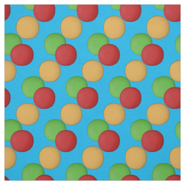 Toppen Cute Red Gult Grönt Blue Mönster Tyg (Provkarta)