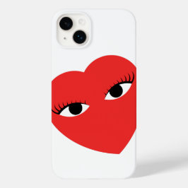 Toppen Cute Red Heart med Öga på vitt