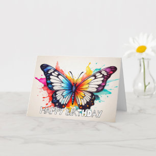 Toppen Cute Retro Butterfly Illustration Kort