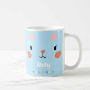 Toppen Cute Rosa Bunny Ansikte Kaffemugg