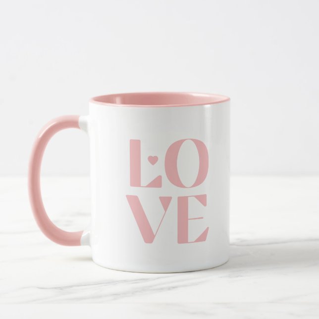 Toppen Cute Rosa "Kärlek" Kaffe Kopp (Vänster)