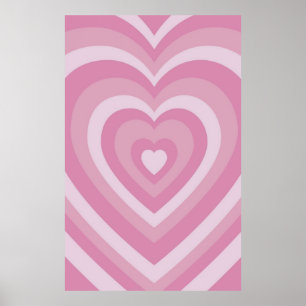 Toppen Cute Rosa Powerpuff Girls Kärlek Heart Patt Poster