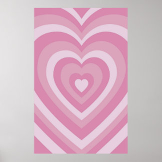 Toppen Cute Rosa Powerpuff Girls Kärlek Heart Patt Poster