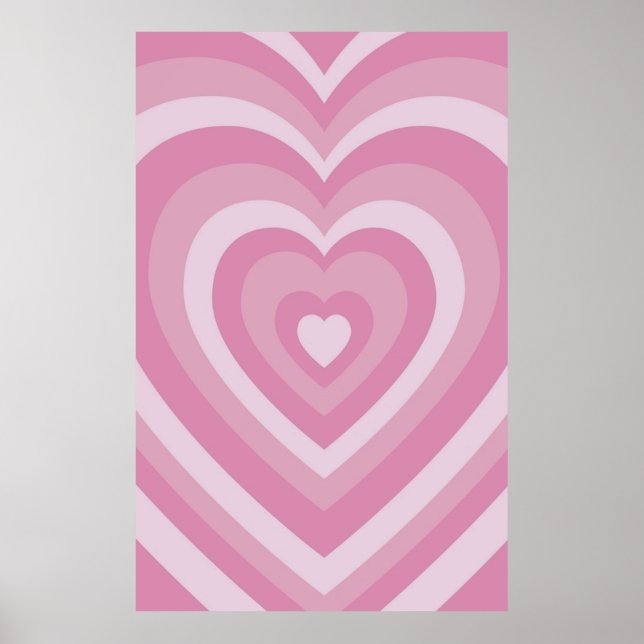 Toppen Cute Rosa Powerpuff Girls Kärlek Heart Patt Poster (Framsidan)