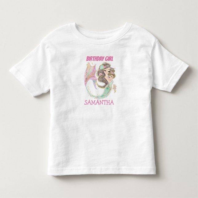 Toppen Cute-Sjöjungfru T Shirt (Framsida)