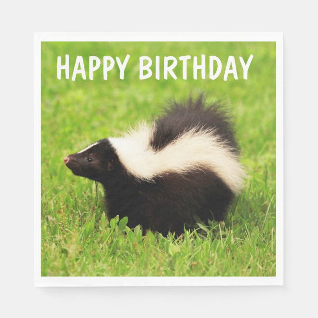 Toppen Cute Skunk Birthday Pappersservett (Framsidan)