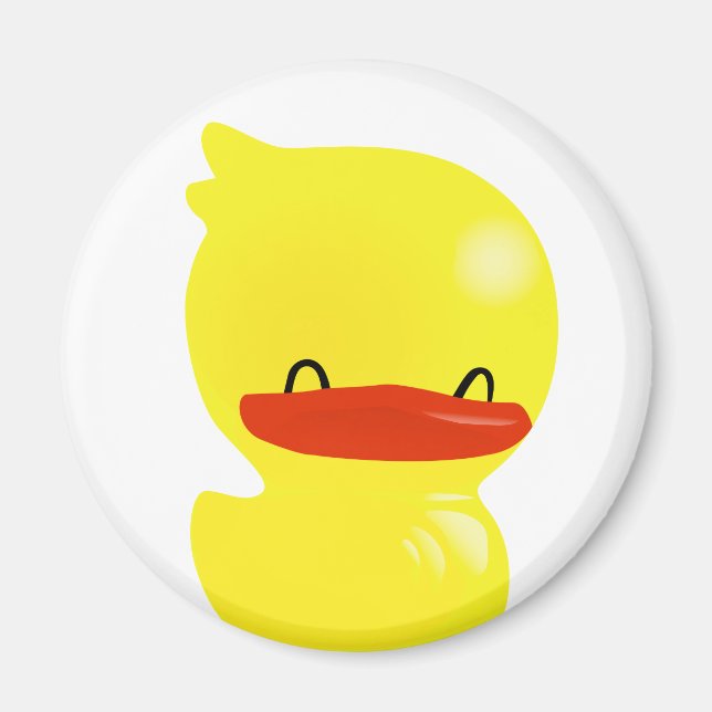 Toppen Cute Smiling and Cheerful Ducky Magnet Roun (Framsidan)