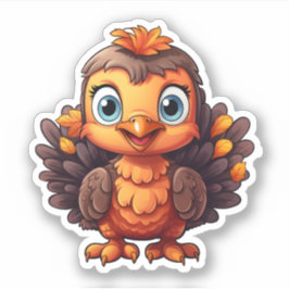 Toppen Cute Turkey Fantastisk Thanksgiving Animal Klistermärken