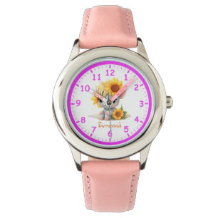 Toppen Cute Unicorn med solblommor Barns Armbandsur