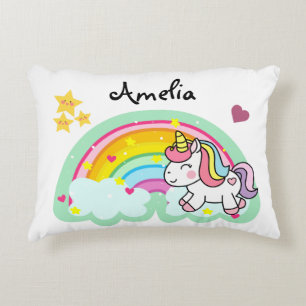 Toppen Cute Unicorn och Rainbow Personlig Prydnadskudde