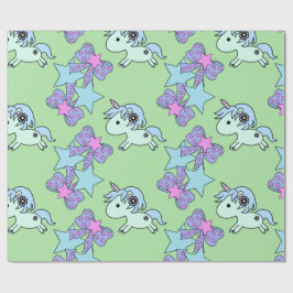 Toppen Cute Unicorn Star Ribbon Adsible Presentpapper