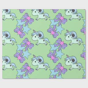 Toppen Cute Unicorn Star Ribbon Adsible Presentpapper