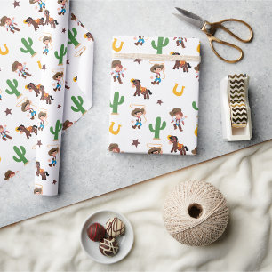 Toppen Cute Western Wrapping Papper Presentpapper