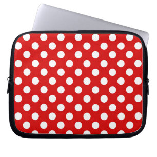 Toppen Cute White och Red Polka Dot Mönster Laptop Fodral