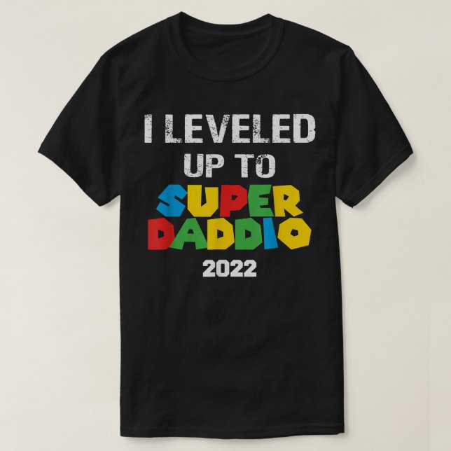 Toppen Daddio-utjämnade Gamer Fars dag Nya pappa T Shirt (Design framsida)