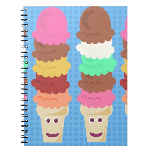 Toppen Decker Ice Cream Cones Anteckningsbok (Framsidan)
