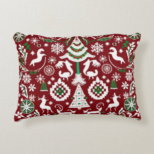 Toppen Detailed Nordic Embroized Dekorativ kudde