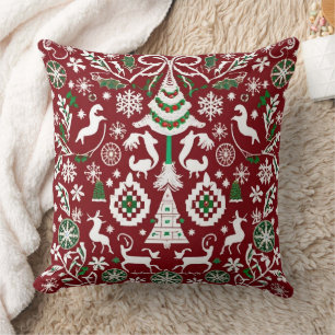 Toppen Detailed Nordic Embroized Dekorativ kudde