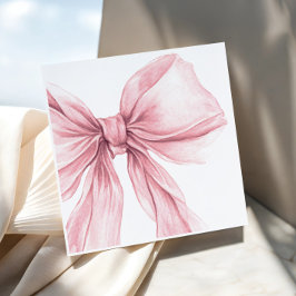 Toppen Elegant Rosa Bow Girl Birthday Pappersservett
