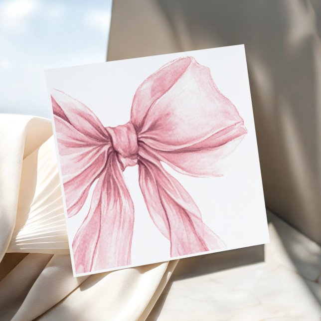 Toppen Elegant  Rosa Bow Girl Birthday Pappersservett (Skapare uppladdad)