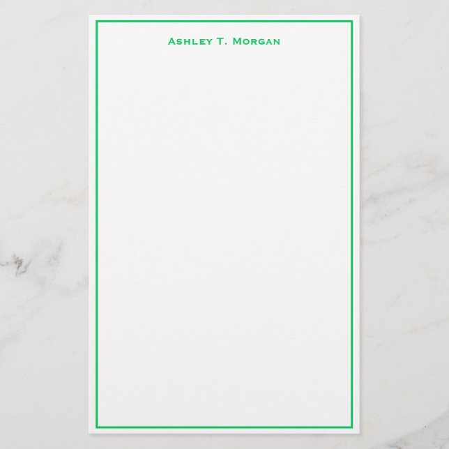 Toppen Enkelhet Emerald White DIY Ram Brevpapper (Framsida)