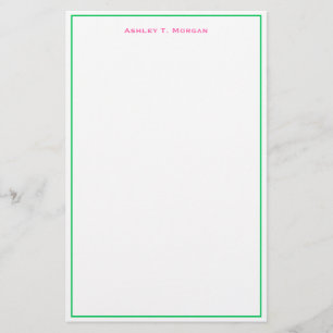 Toppen Enkelhet Shock rosa Emerald White DIY Ram Brevpapper