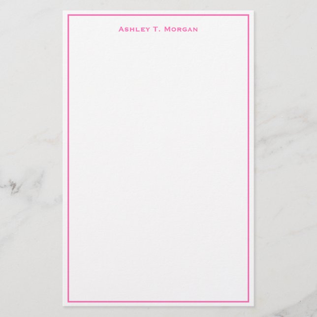 Toppen Enkelhet Shock rosa White DIY Ram Brevpapper (Framsida)