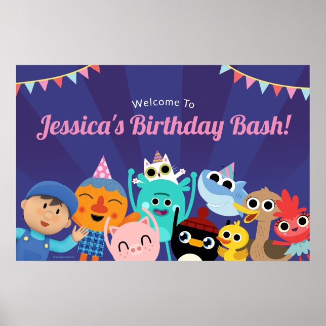 Toppen Enkla tecken Festive Birthday-banderoll Poster (Framsidan)