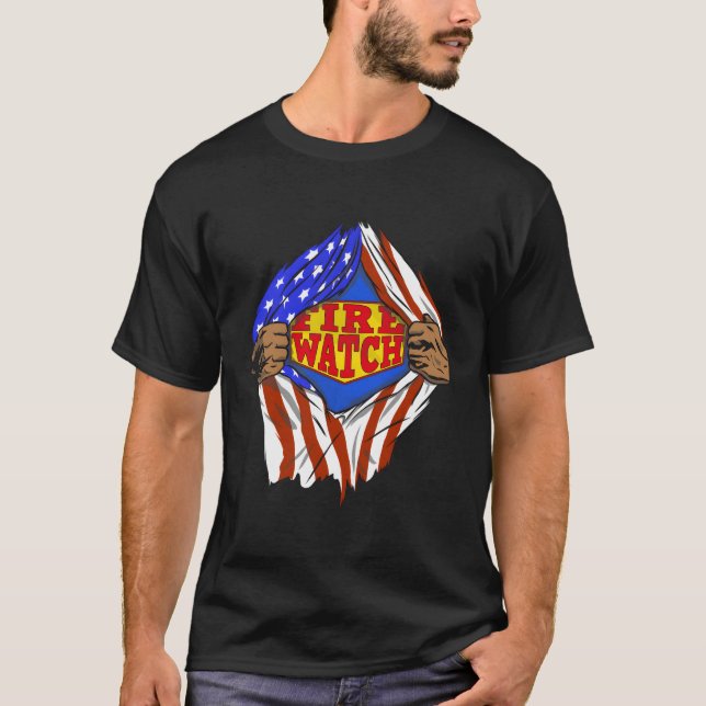 Toppen Fire Watch Hero-jobb T Shirt (Framsida)