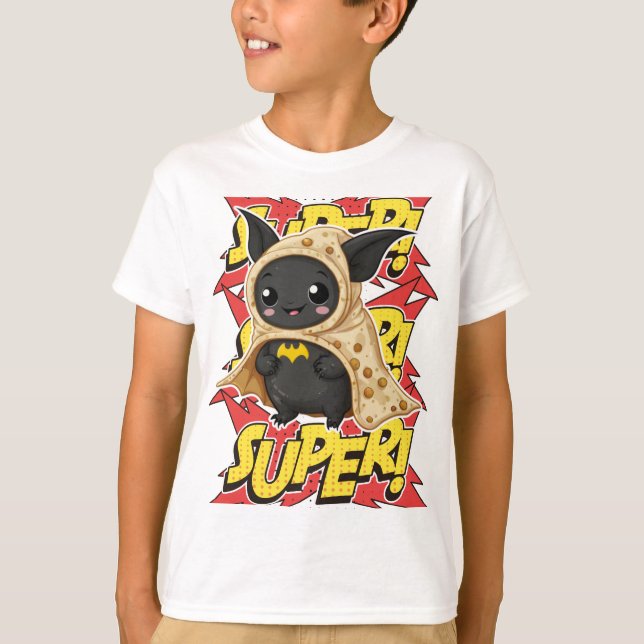 Toppen Fladdermus Burrito Pun T Shirt (Framsida)