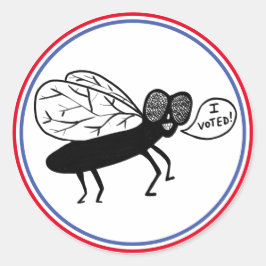 Toppen Fly säger att jag RÖSTADE! Rött vitt blått Runt Klistermärke